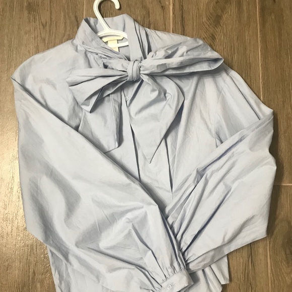 H&M Cotton Blouse with Wide Tie - Picture 5 of 5